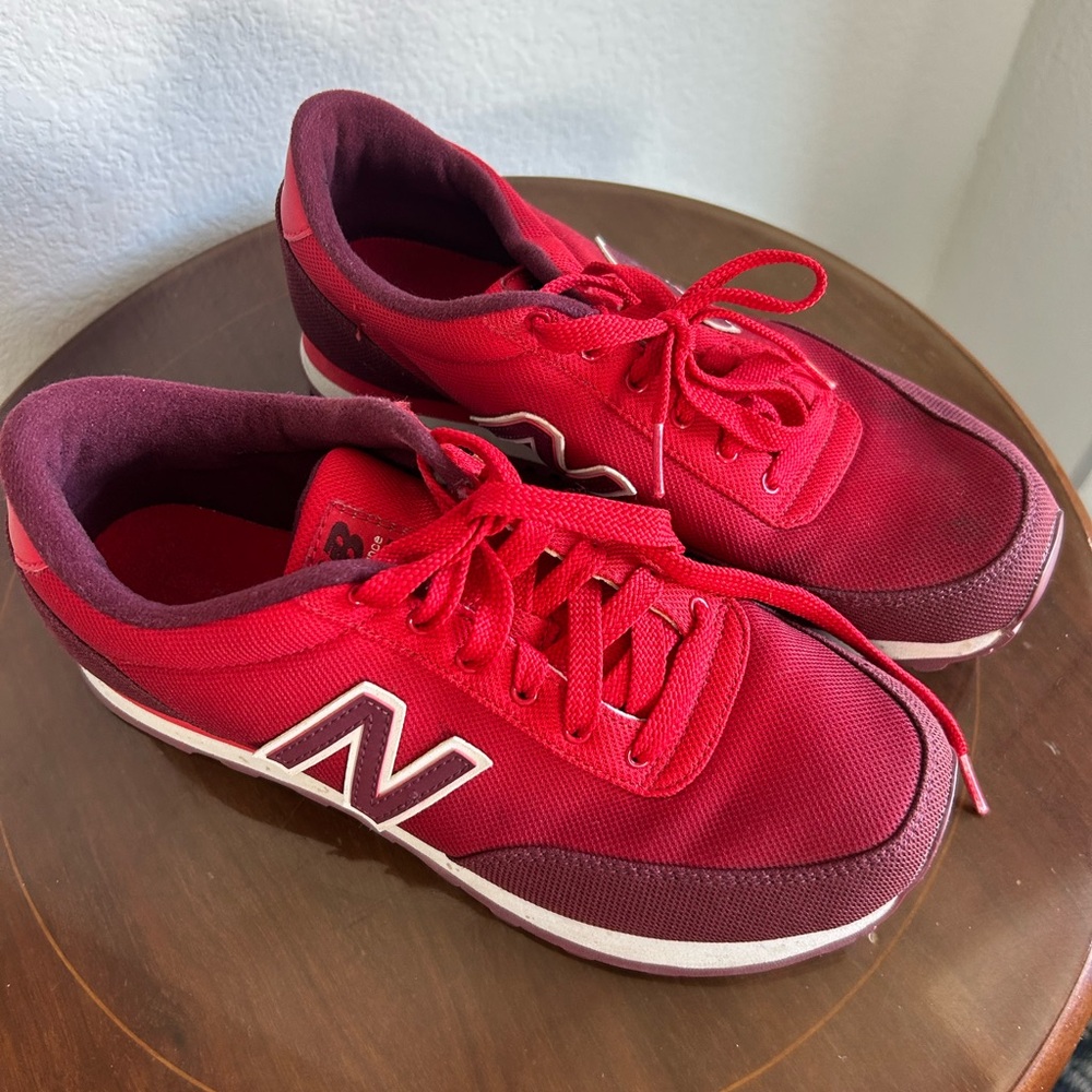 New Balance Burgundy and Red Sneakers